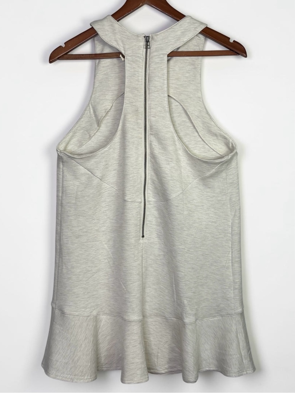 NWT Anthropologie Daily Practice Sleeveless Ruffle Dress Ivory Heather Size M - Picture 6 of 13